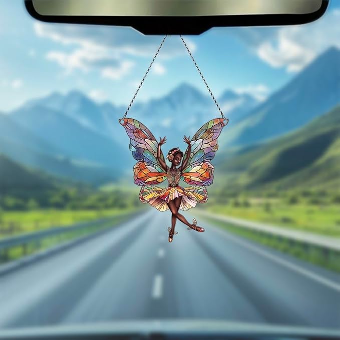 Acrylic Fairy Window Hanging; Black Christmas Decor, Home Wall Room Hanging Decor, Gift for Fairy Lovers