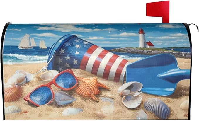 Coastal Lighthouse Mailbox Covers Magnetic Letterbox Covers 21x18 Inch for Garden Outdoor Decoration