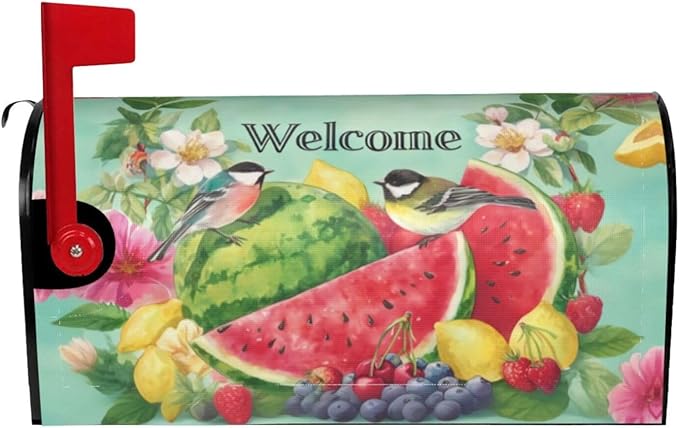 Watermelon Mailbox Covers Magnetic Letterbox Covers 21x18 Inch for Garden Outdoor Decoration