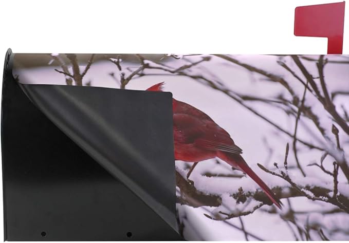 ALAZA Snowy Branches Red Cardinal Birds Magnetic Mailbox Cover MailWraps Garden Yard Home Decor for Outside Standard Size-18"x 20.8"