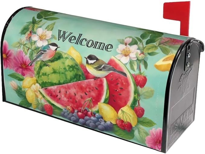Watermelon Mailbox Covers Magnetic Letterbox Covers 21x18 Inch for Garden Outdoor Decoration