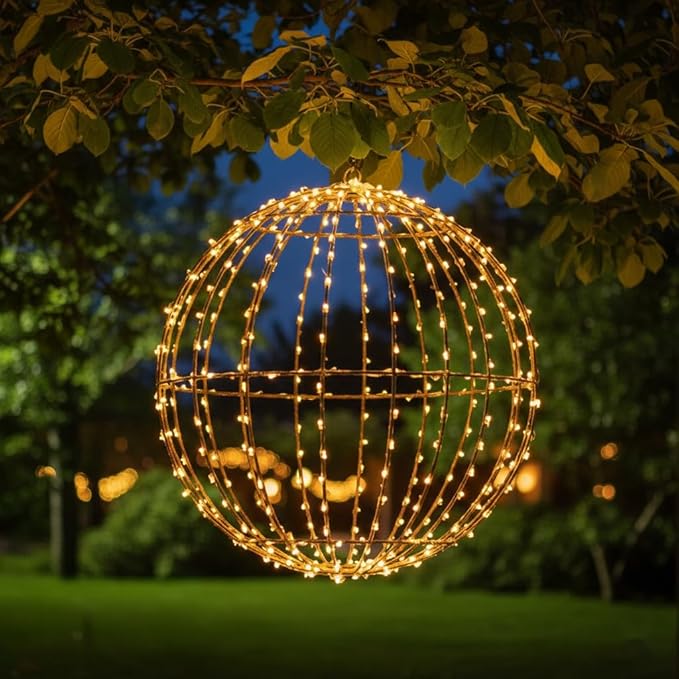 272 LED Christmas Ball Lights, 20 Inch Lighted Sphere Balls with 8 Lighting Modes & Timer, Waterproof for Outdoor Christmas Decorations Yard Porch Garden Patio Trees Holiday Lights Home Yard Display