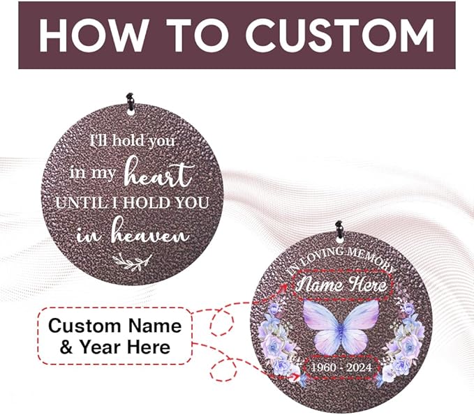 Sympathy Wind Chimes, Personalized Butterflies Wind Chimes for Loss of Loved Dad/Mom, Memorial Sympathy Gifts for Funeral, in Loving Memory of Husband/Wife (Produced in USA)