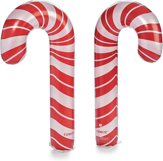 FUNBOY Oversized Inflatable Light-up Holiday Candy Canes with Remote-Control LED Lights (Set of 2) – Christmas Decorations