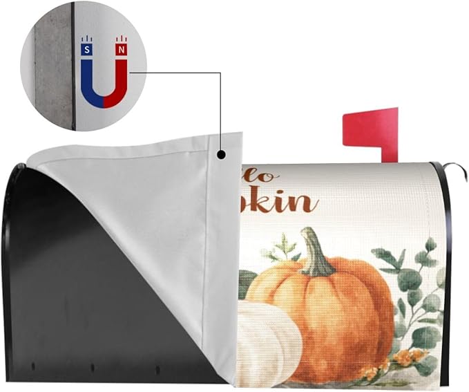 Mailbox Covers Pumpkin Watercolor Fall Thanksgiving Pumpkin Watercolor Fall Thanksgiving Magnetic Letter Post Box Cover Standard Size 21 x 18 Inch Garden Yard Home Decorative