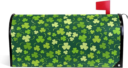 ALAZA WOOR St Patricks Day Shamrock Magnetic Mailbox Cover MailWraps Garden Yard Home Decor for Outside Standard Size-18"x 20.8"