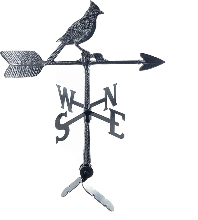 Montague Metal Products - Weathervane - Cast Aluminum Weathervane -Includes Roof Mount - 6 Colors Available (Cardinal, Black)