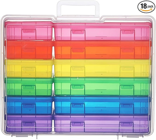 Plastic Storage Box Arts & Crafts Storage Boxes & Organizers With Large Storage Box Organizers And Small Rectangular Plastic Container For Craft Storage (6 Medium+ 6 Small-Color)