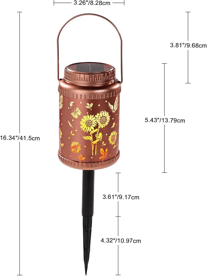 Cooo 4 Pack Solar Pathway Lights & Solar Lanterns Outdoor Waterproof Landscape Path Lights Christmas Lights Gifts for Women Mom Grandma for Garden Yard Patio Backyard Porch Decor-Rose Gold Sunfower