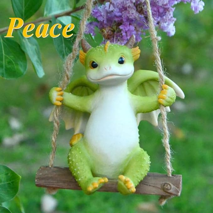 Garden Dragon Figurine- Mother Daughter Dragon