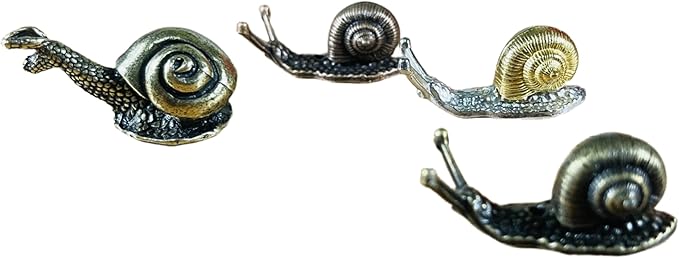 4Pcs Brass Snail Statue Figurine Decor, Retro Mini Copper Snail Statue Home Decoration for Living Room and Desk, Outdoor Pond Garden Lawn Decor Landscaping,Landscape Animal Statue