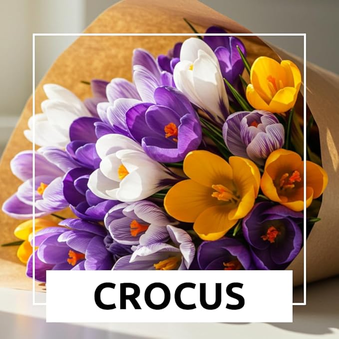 Mixed Crocus Bulbs for Planting - 5 Large Bulbs – Vibrant Purple and Blue Perennial Flowers – Spring Garden Bulb Mix - Versitle Planting