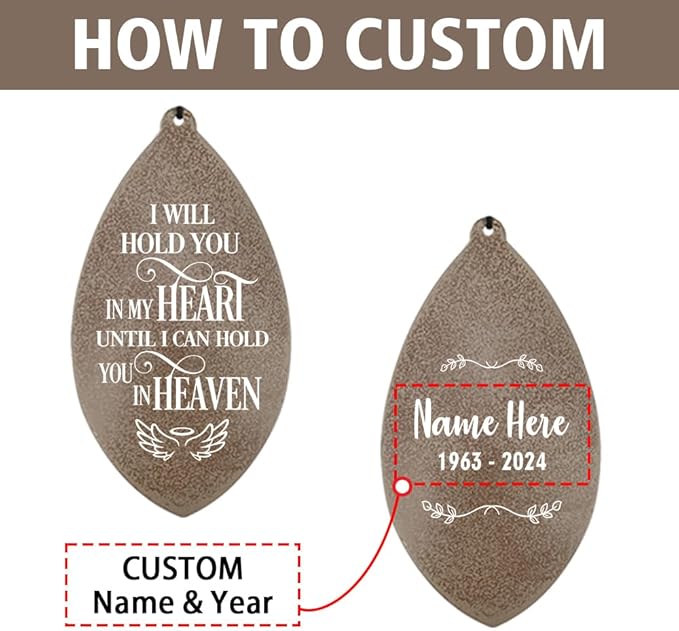 ASTARIN Personalized Name 35" Memorial Wind Chimes for Outside, Metal Sympathy Gifts for Loss of Mother Father Loved One, Bereavement Wind Chime in Memory Gift