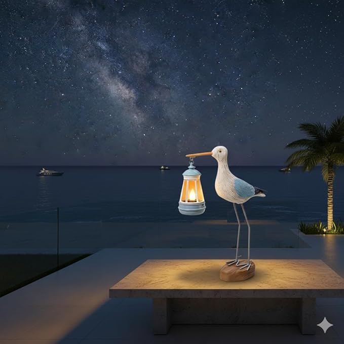 Solar Seagull Statue for Garden and Home Decor,Funny Garden Decor Beach,Pool,Patio,Lawn,Yard,Porch,Perfect Garden Gift