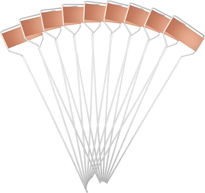 50 Pack 10 Inch High Copper Plate Metal Plant Labels Garden Stake Tags Reusable Planting Gardening Markers
