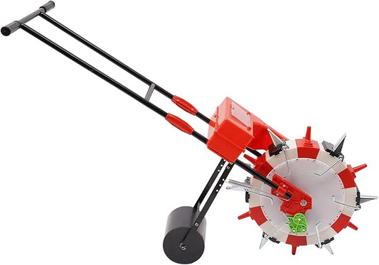 Hand-Push Seeder, 8.27LBS 6 Nozzles Storage Box Precision Garden Seeder, Floor Standing Manual Seed Planter, Row Planter Seeder for Sowing Seeds, Plants, Corn, Vegetables, Etc(6 Nozzles)