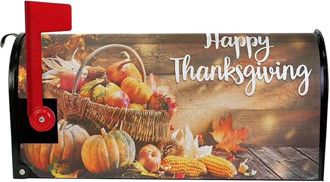 ALAZA Happy Thanksgiving Magnetic Mailbox Cover MailWraps Garden Yard Home Decor for Outside Standard Size-18"x 20.8"