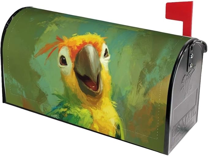 Parrot Mailbox Covers Magnetic Letterbox Covers 21x18 Inch for Garden Outdoor Decoration