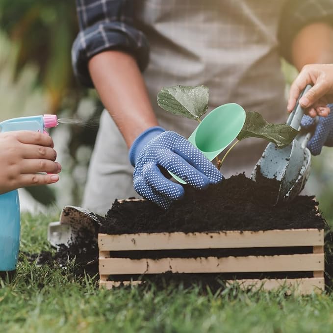 Kisangel Kids Gardening Shovel Set 6Pcs Plastic Soil Scoops for Planting Bonsai and Outdoor Garden Use Easy to Carry and Store