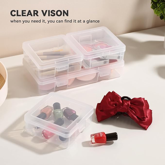 novelinks 18 Pack Small Plastic Storage Containers Clear Arts & Crafts Storage Boxes & Organizers Stackable Small Containers With Lids For Organizin (Set 1)