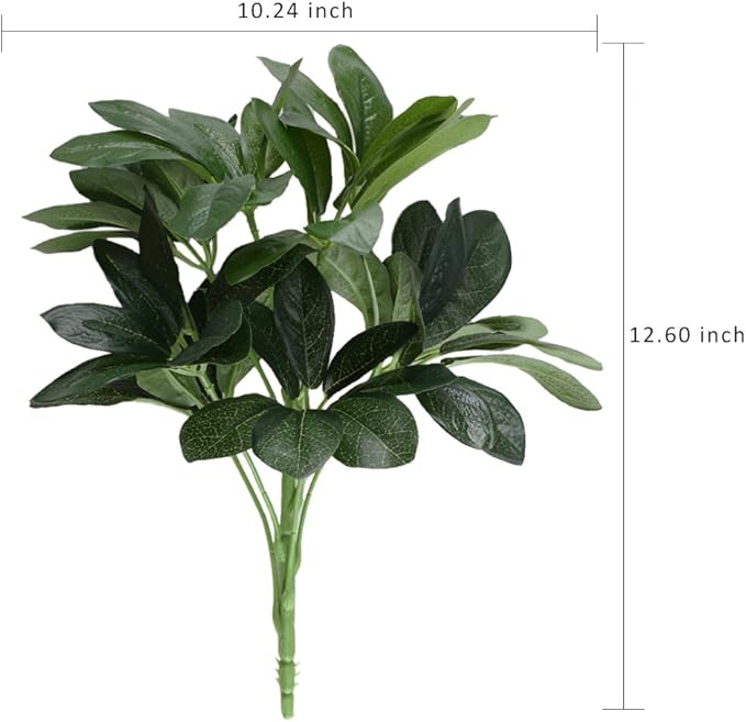GTIDEA Artificial Shrubs Plants Fake Silk Schefflera Bushes Real Touch Faux Greenery Leaf Arrangements Indoor Outdoor Garden Office Home Table Centerpieces Wall Hanging Décor 2pcs