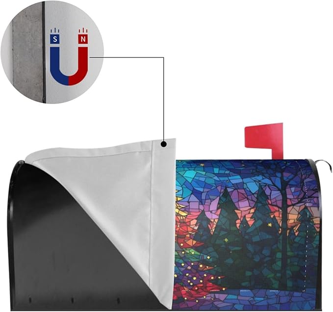 Christmas Trees Mailbox Covers Magnetic Letterbox Covers 21x18 Inch for Garden Outdoor Decoration
