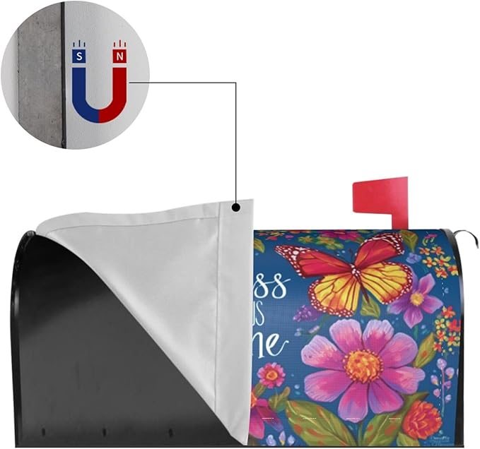 Floral Mailbox Covers Magnetic Letterbox Covers 21x18 Inch for Garden Outdoor Decoration