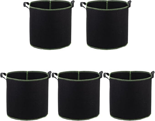 DOITOOL 5 Pack Plant Grow Bags 11.4 Inch Nonwoven Fabric Seedling Pots with Drainage for Vegetable Flower Garden Nursery Use