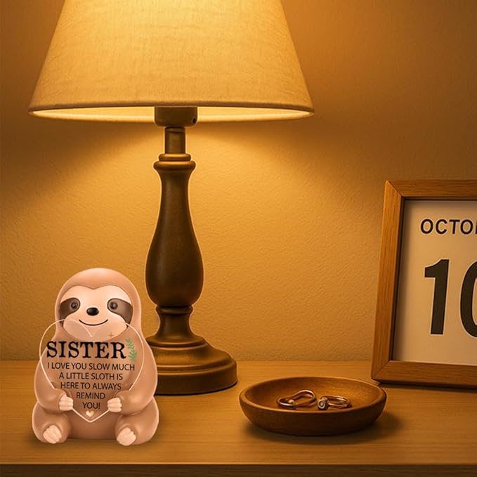 Sloth Figurines Gift, Birthday Gifts for Sister Women, Funny Cute Sloth Present for Bestie Friends Sister BFF Friendship Birthday Christmas YSS8