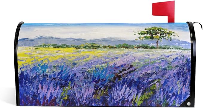 WOOR Lavender Magnetic Magnetic Mailbox Cover Standard Size for Garden Yard Outdoor Decorations-18 x 20.8"