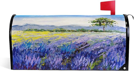 WOOR Lavender Magnetic Magnetic Mailbox Cover Standard Size for Garden Yard Outdoor Decorations-18 x 20.8"