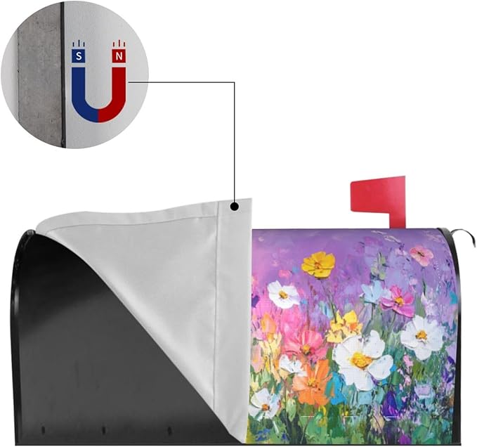 Flower Mailbox Covers Magnetic Letterbox Covers 21x18 Inch for Garden Outdoor Decoration