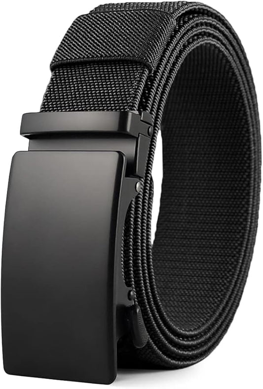 DOOPAI Belt Men, elastic golf belts for men, 2 Pack Nylon Ratchet Belt Mens Belts Casual, Adjustable Trim to Fit