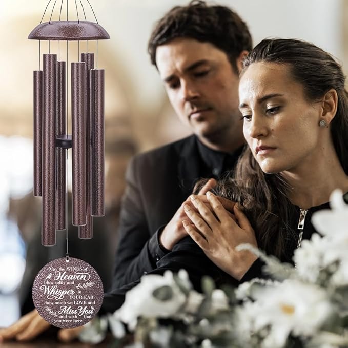 Sympathy Wind Chimes Life Tree, 36inch Personalized Memorial Wind Chimes, Cardinal Wind Chime for Loss of Loved Dad/Mom, Memorial Gifts Deep Tone Outdoor Decorations (Produced in USA)