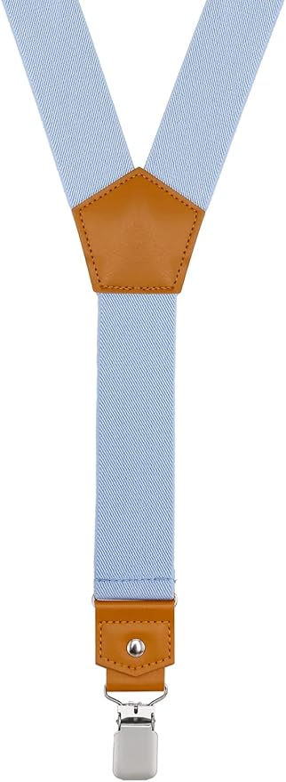 Suspenders for Men Y Back Adjustable Elastic with Strong Clips 47 Inches