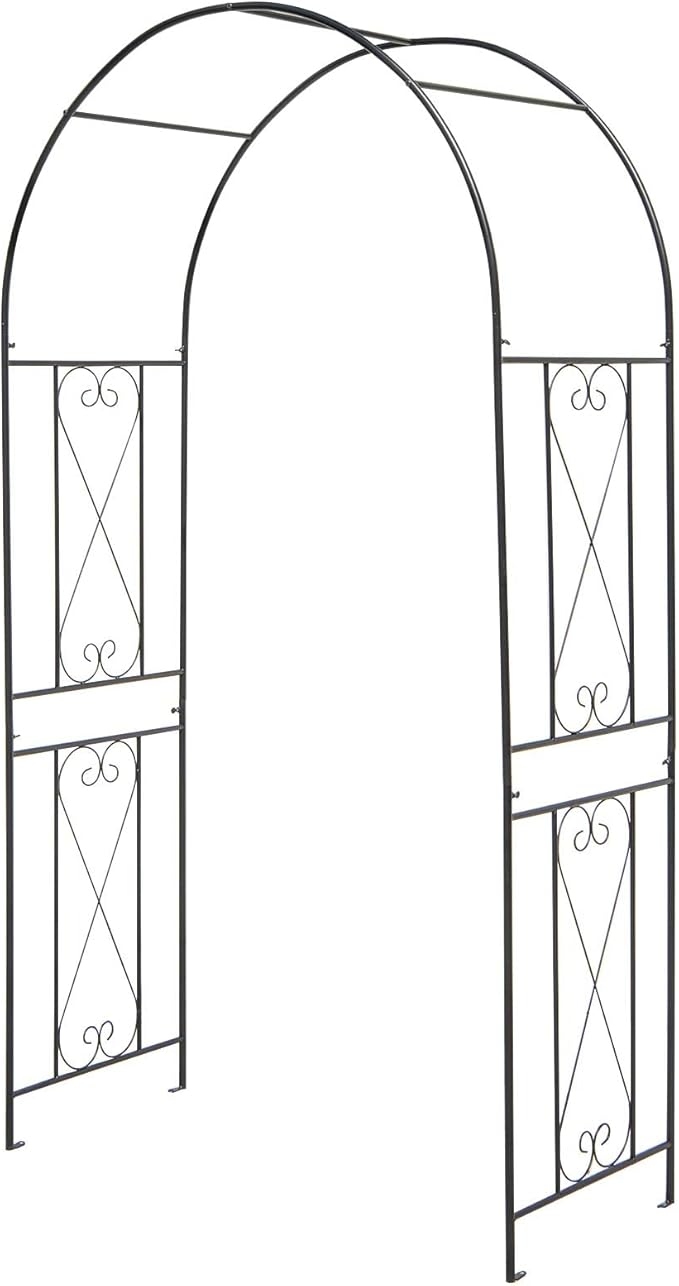 Giantex Garden Arch Trellis - 7.2FT Metal Arbor for Garden Entryway Climbing Plants Rose, 4 Stakes, Outdoor Wedding Archway Pergola for Ceremony Bridal Party Decoration (Arch)
