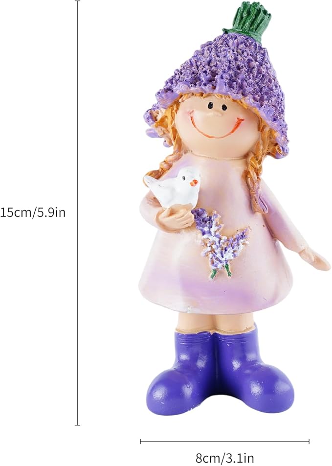 Lavender Outdoor Garden Resin Figurines, Couple Boy and Girl Statues, for Outdoor Patio Lawn Garden Decoration, Valentine's Day Home Decor, Ideal Gift for Mom, Dad and Friends