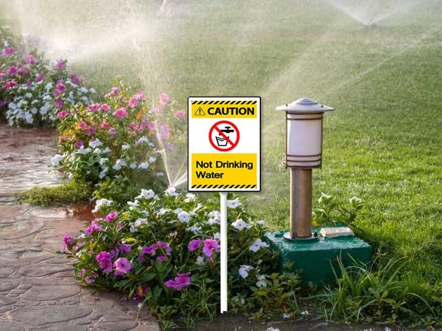 Not Drinking Water Yard Sign with 11.6Inch Metal Stake, 4.6" x 6", Rustproof Aluminum Sign Garden Sign Lawn Art, Set of 1
