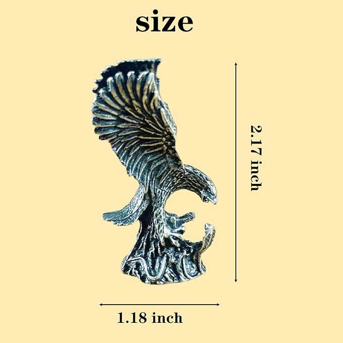 2Pcs Brass Eagle Statue Figurine Decor, Retro Mini Copper Snail Statue Home Decoration for Living Room and Desk, Outdoor Pond Garden Lawn Decor Landscaping,Landscape Animal Statue