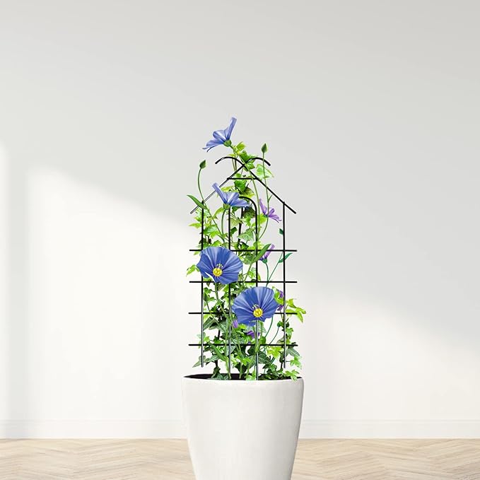 ARIFARO 40'' Metal Garden Trellis Indoor/Outdoor Sturdy Plant Trellis for Potted Plants,House Plants, Climbing Vines, Pack of 4, Black