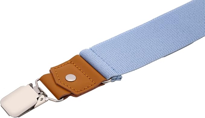 Suspenders for Men Y Back Adjustable Elastic with Strong Clips 47 Inches