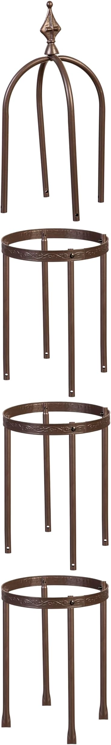 Evergreen Garden 5 ft Metal Garden Obelisk Trellis for Climbing Plants Vines, Clematis & Flowers | Outdoor & Indoor Plant Trellis for Potted Plants | Floral Pattern Arch Trellis (Bronze)