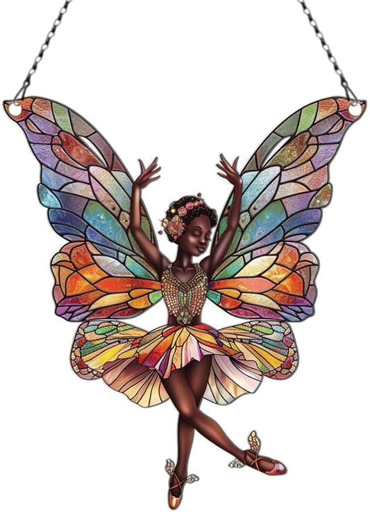 Black Fairy Ornaments Decor - Black Fairy Gifts for Women Men - African American Ornaments Gift - Home Wall Room Hanging Decor - Acrylic Ornament