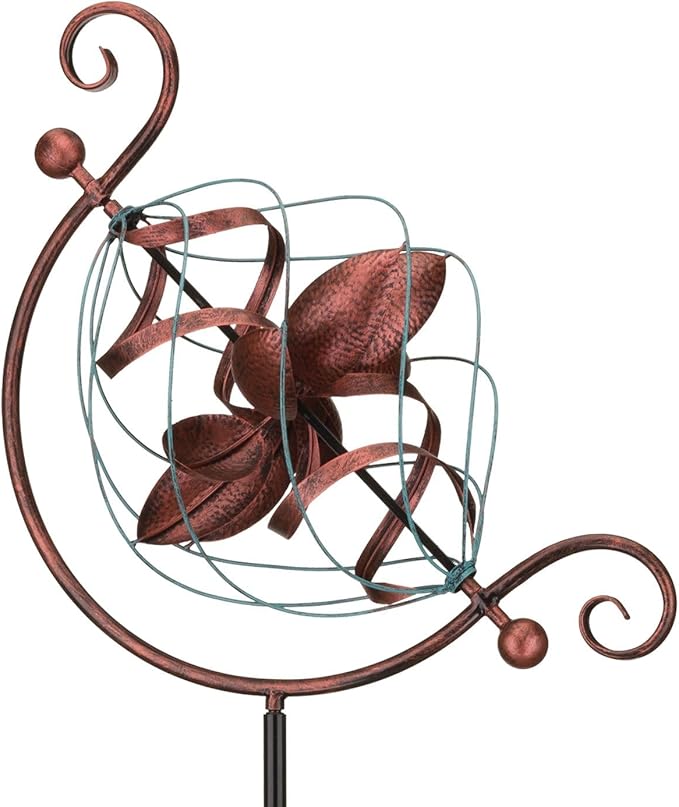 Regal Art & Gift Twister Wind Spinner – Metal Yard Decorations Outdoor | Kinetic Garden Spinner for Lawn, Pathway, or Flower Bed | Weather-Resistant Outdoor Sculpture - 71.5 Inch