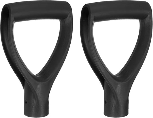 HARFINGTON 2pcs Shovel D Grip Handle 1-1/4""(32mm) Inner Dia. ABS Plastic Spade Snow Shovel Replacement Garden Accessories for Digging Raking Tool, Black