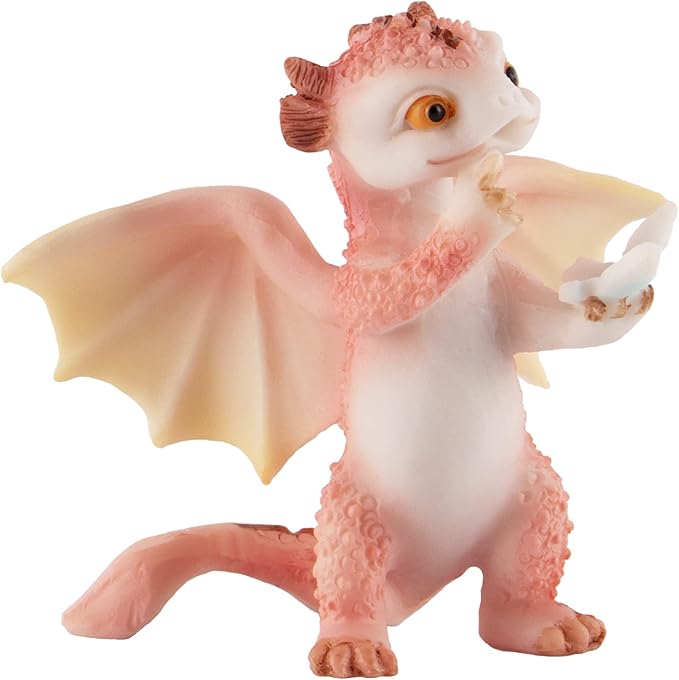 Dragon Statue Mini Figurine, Resin Home Decor, Cute Ornaments, Lucky Animal Garden Statue for Micro Landscape (Butterfly and Dragon)