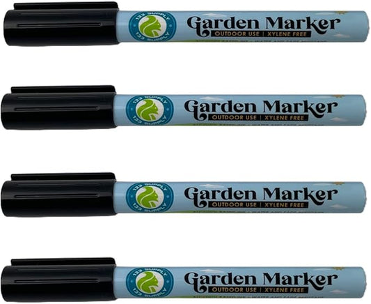 Permanent Black Markers - 4 Pack Garden Marker Pens (No Plant Tags) - 133 Supply