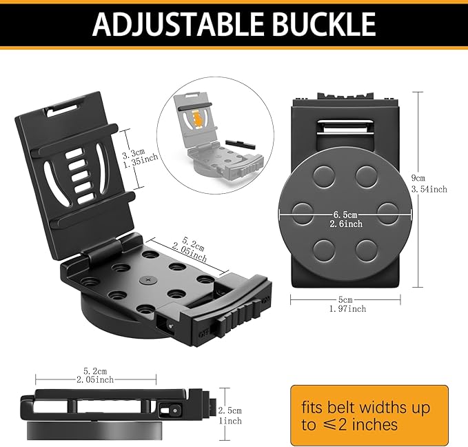 3-H Heavy Duty Magnetic Tool Belt Clip, Anti-Slip Magnetic Belt Tool Holder for Wrench, Screws, Nails, Hammer, Pliers, Spanner and Any Tool Hardware