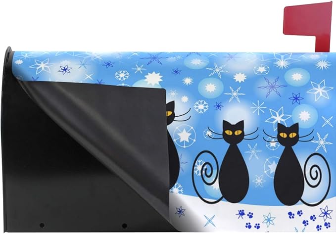 ALAZA Winter Cats Snowflakes Christmas Mailbox Cover Christmas Standard Size-18"x 20.8"
