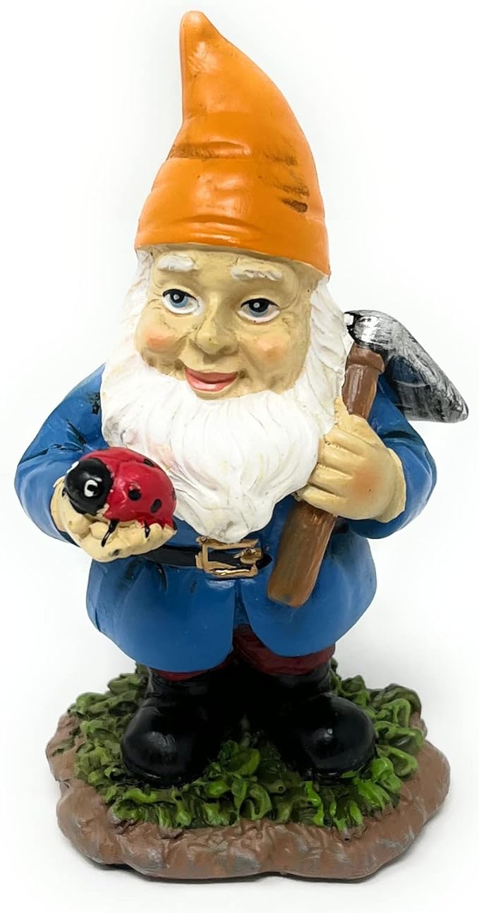Nature's Mark 4 Gardener Gnomes Set Resin Statue Figurine Home Decorative Accent Statue Décor (4" H)